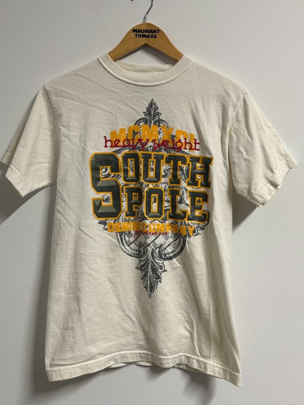 Y2K South Pole Heavyweight Tshirt White Small